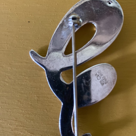 Retro Sterling Silver Abstract Doodle Pin Design - Picture 5 of 5